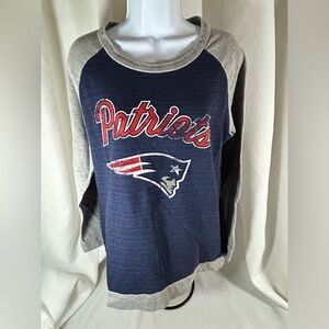 NFL team apparel patriots sweatshirt, long sleeve fleece lining women’s navy